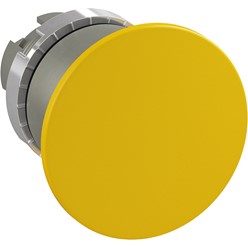 Paddestoeldrukknop Ø40mm terug verend geel